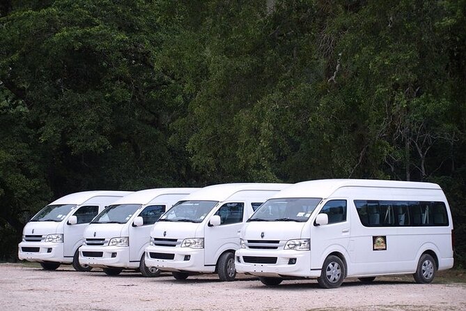 Ruwa Travels' sustainable electric shuttle for low-impact Belize island transfers.